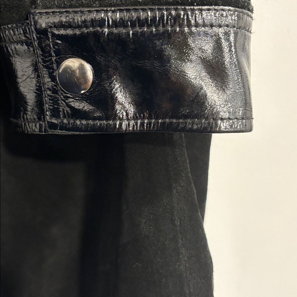 Leather/Suede Kenneth Cole Reaction Women’s 
Glossy Black Leather Suede Jacket - Picture 5 of 13